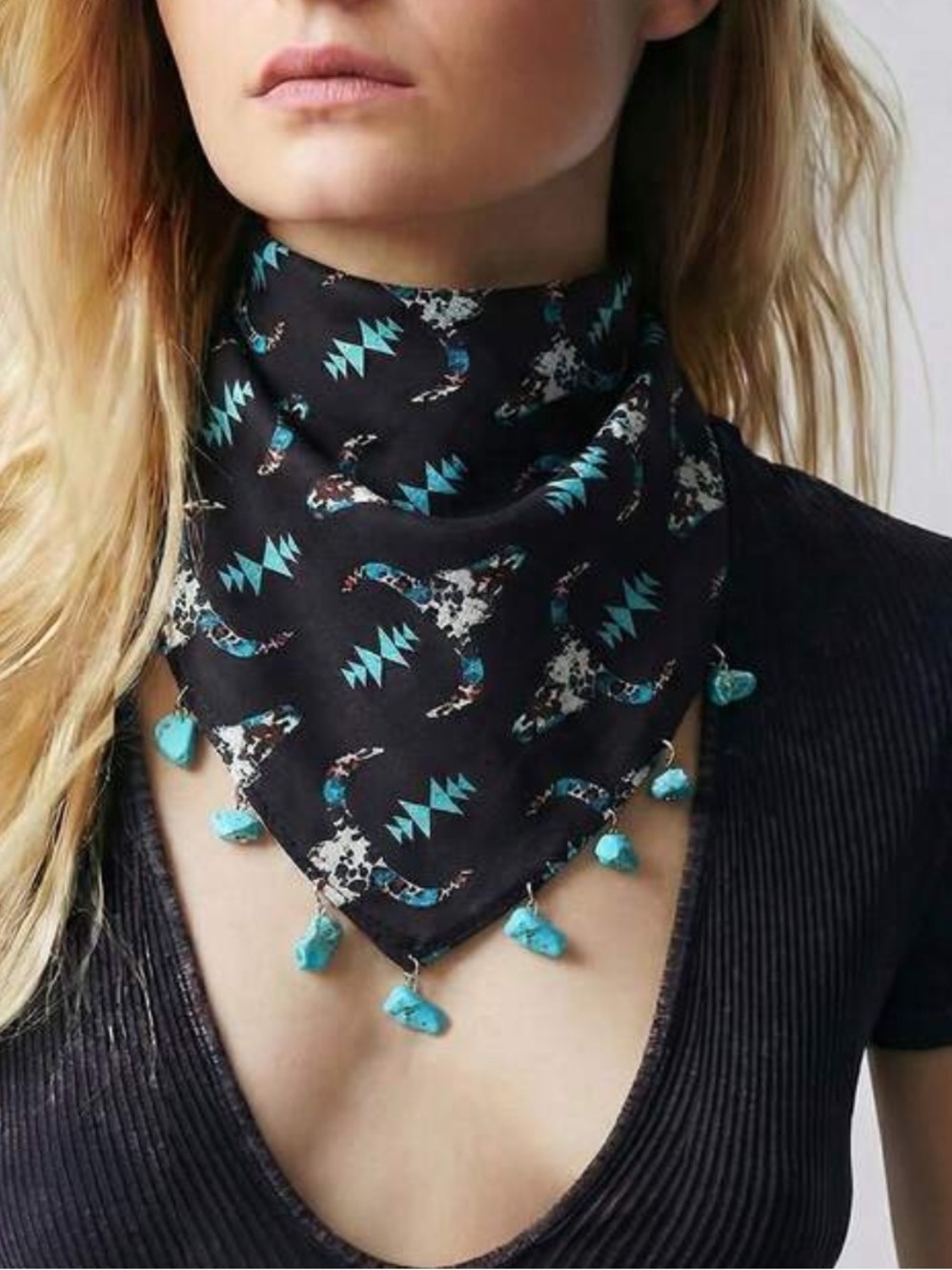 Western Print Scarf S204 - Picture 3 of 6